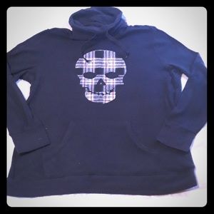 Charcoal Cowl Neck Fleece Shirt